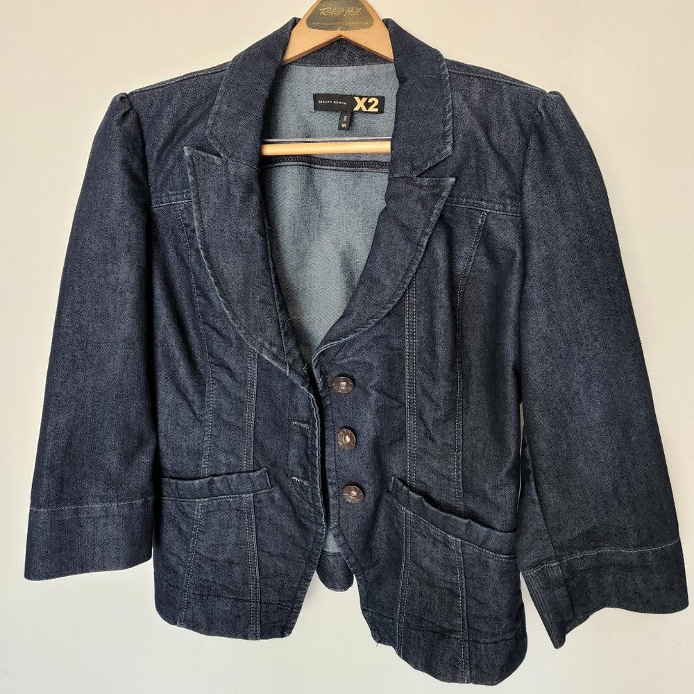 Denim blazer with laced back Sz M "X2" brand